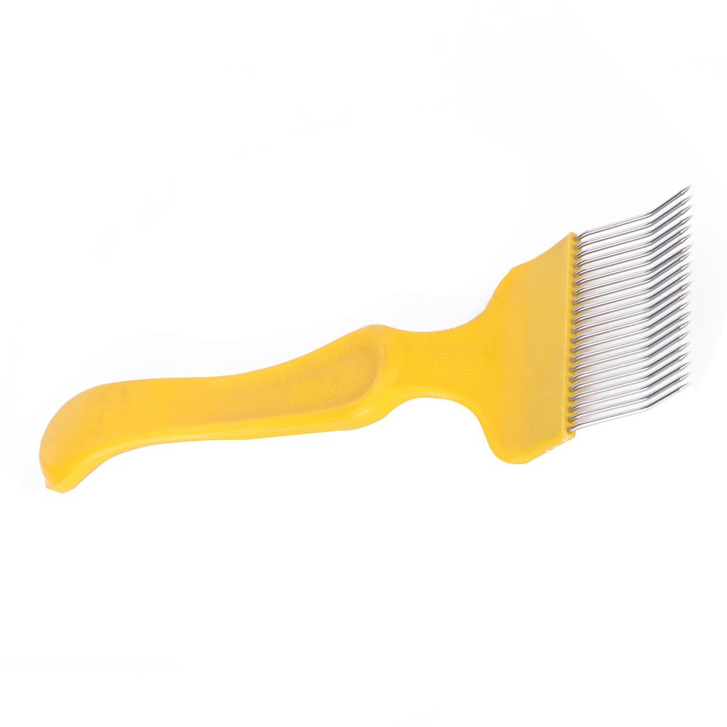21 Zinken Honigschneider Rutschfest Edelstahl Imkerei Honig Entdeckelungsgabel Gelb