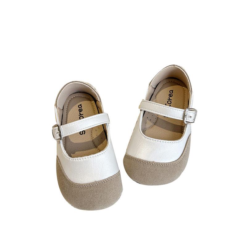 Girls shoes 2025 spring and autumn new shallow mouth round head shoes fashionable flat princess small leather shoes grandma shoes versatile