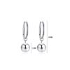 PONYKISS  Sterling Silver Needle Round Bead Hoop Earring for Women Minimalist Trendy Fashion  Geometric Accessories