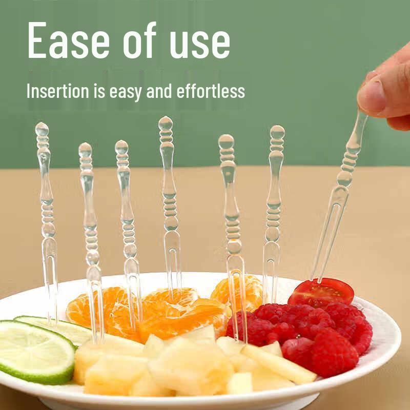 ZISIZ Disposable Bamboo Pattern Fruit Forks