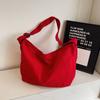 Bag women's new bag high-end canvas dumplings fashionable large-capacity shoulder messenger bag