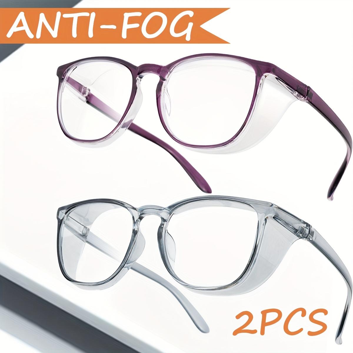 

2pcs VOPHA Safety glasses with anti-fog and anti-blue light features oversized clear lenses side wing protection unisex.