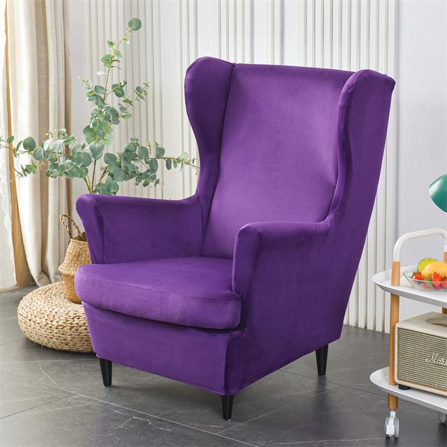 Fløyel Elastisk Skrå Arm Rygg Stoltrekk Stretch Sklisikkert Lenestol Enkel Sofa Slipcovers Avtakbar Med Seteputetrekk