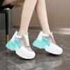 Fashion Shoes for Women Platform Sneakers Summer Women Casual Breathable Mesh Sequin Sneakers Wedges Sports Lace-up Non-slip Shoes