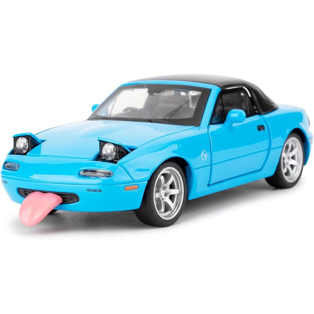 1/32 Mazda MX-5 Alloy Model Car Toy with Pullback,Removable Top,Blinking Lights with Sound and Bright Lights, Collectible Grade Gift for Kids (Red)
