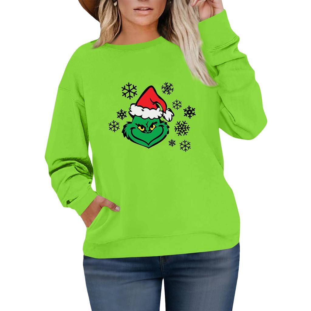 Women's Fashionable Casual Plus-Size Long Sleeve Pullover Printed Sweatshirt