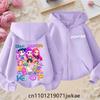 2025 New Purple Jacket Boys' and Girls' Sportswear Children's Top Hoodie KPop Devil Hunter Zipper Hoodie
