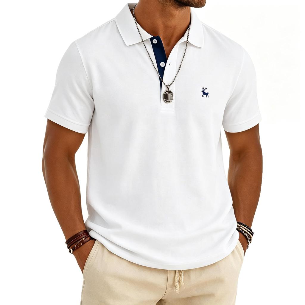 Men's Summer Short Sleeve Golf Shirt, Breathable Casual Beach Top, Wicking Business Casual T-Shirt