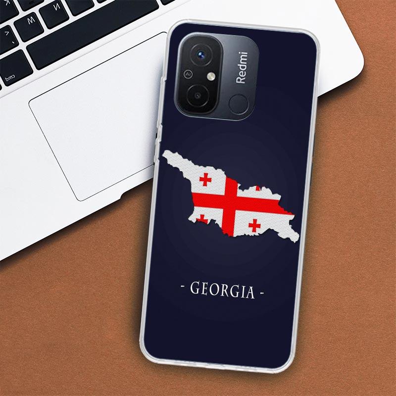 Georgia Flagge Telefon Fall Für Xiaomi Redmi 12 12C 10 10C 10A 9T 9C 9A 9 8 8A 7 7A 6 6A K20 K30 K40 Pro S2 Fundas Abdeckung