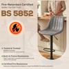Set of 2 Leathaire Tub Bar Stools - Grey