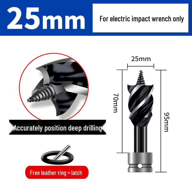 High Hardness Electric Wrench Drill Bit for Woodworking - Four-Flute, Four-Edge Wood Board Hole Enlarger