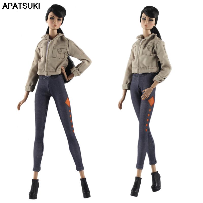 1set Doll Clothes Jeans Set Trendy Jumpsuit Toy Sling Clothing Fashion Doll Accs
