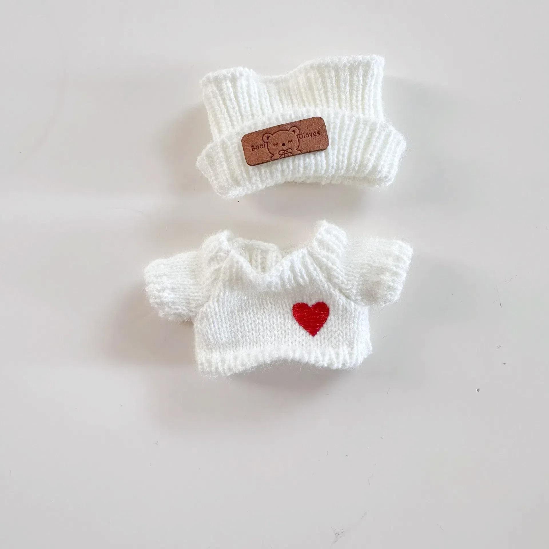 

Одежда для куклы Лабубу Шапка с логотипом медведя Свитер с надписью Love Комплект 17 см Милое украшение Маленькая одежда Игрушка Подарок на день рождения Кукла не входит