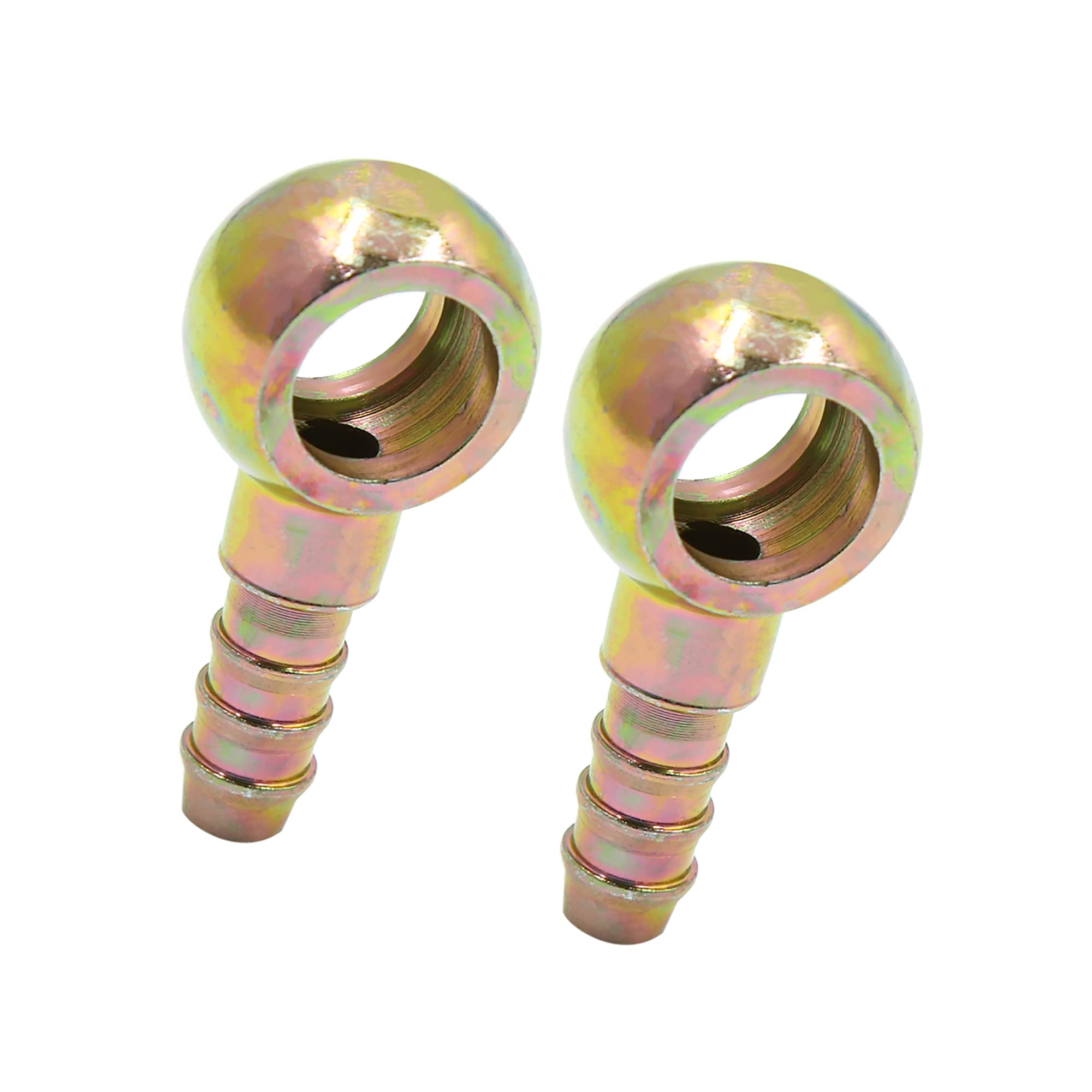ACROPIX Banjo Parts Universal 8mm ID Hose Barb 14mm Fitting Fuel Line Adapter Connector Bronze Color 2pcs