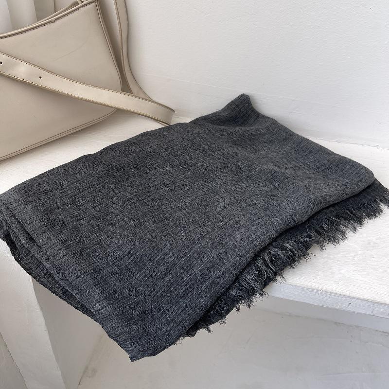 Scarf for Women In Autumn  Fresh and Versatile Contrasting Stripes Texture  Cotton and Linen Thin Shawl Scarf Scarf