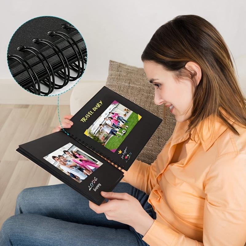 Creative Photo Album and Scrapbook Set with Bows, Doodles, and Souvenir Pages