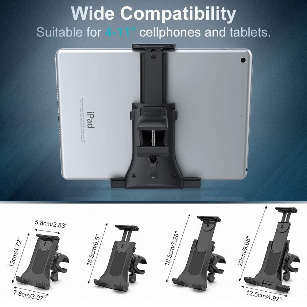1 Pc Untoom Bike Tablet Holder Indoor Gym Treadmill Handlebar Bracket Stand for Tablet Mobile Phone Support for 4-12inch Devices IPad