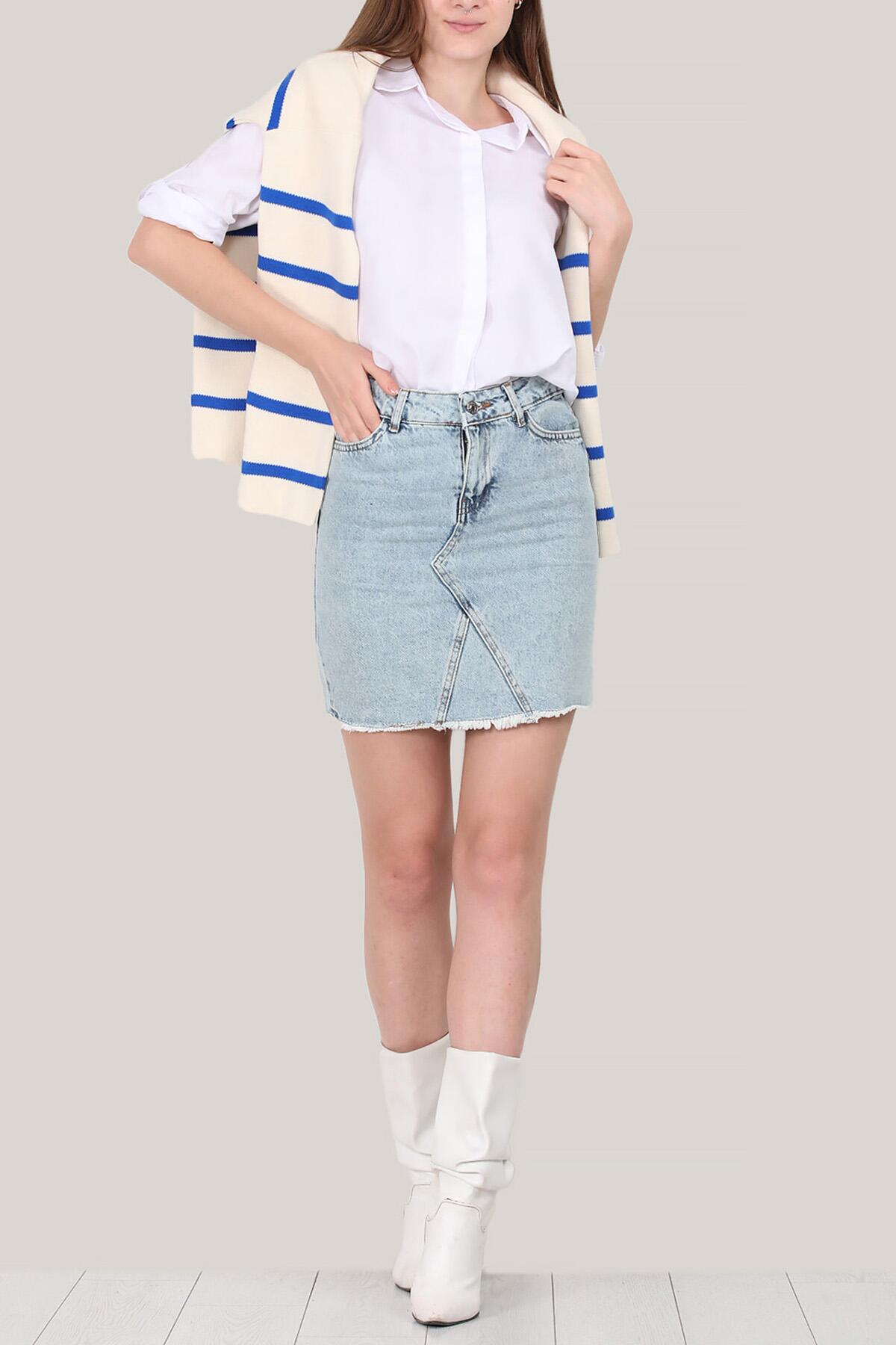 

Женская короткая джинсовая юбка