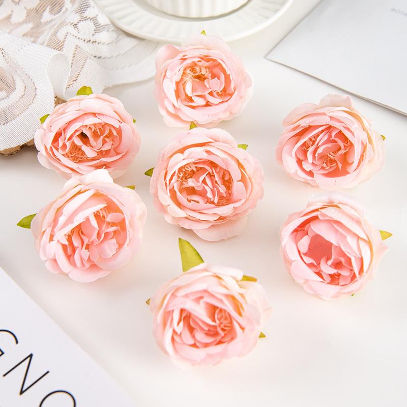 Silk Artificial Rose Heads Festival Arches Decor Home Arrangement Wedding Bridal Bouquets Diy Gift box Headdress Wrist Flowers