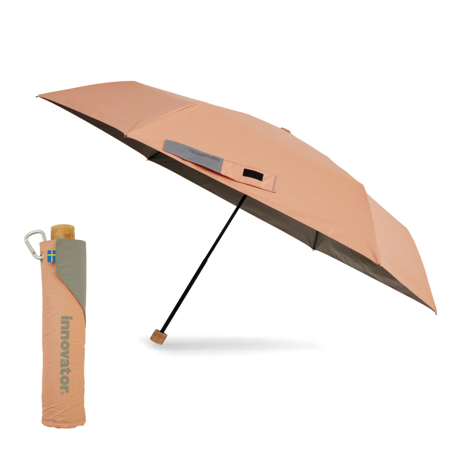 

ogawa Широкий складной для защиты от солнца и УФ-излучения и степени затенения или тепла Вода Бледный на молнии для хранения 18724 Зонт, Ручное открытие, 60см, Инноватор,