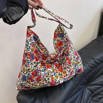Modische Stofftasche, literarisch und frisch, für Studenten, Ein-Schulter-Tasche für den Sommer, große Kapazität, Pendlertasche, diagonale Umhängetasche, Retro-Stofftasche für Damen