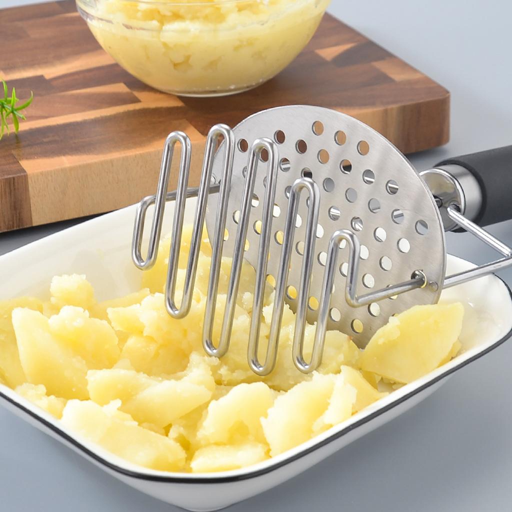 Stainless Steel Potato Press Kitchen Mashed Potatoes Compactor Double Layered Mashed Potato Masher Kitchen Mud Potato Presser