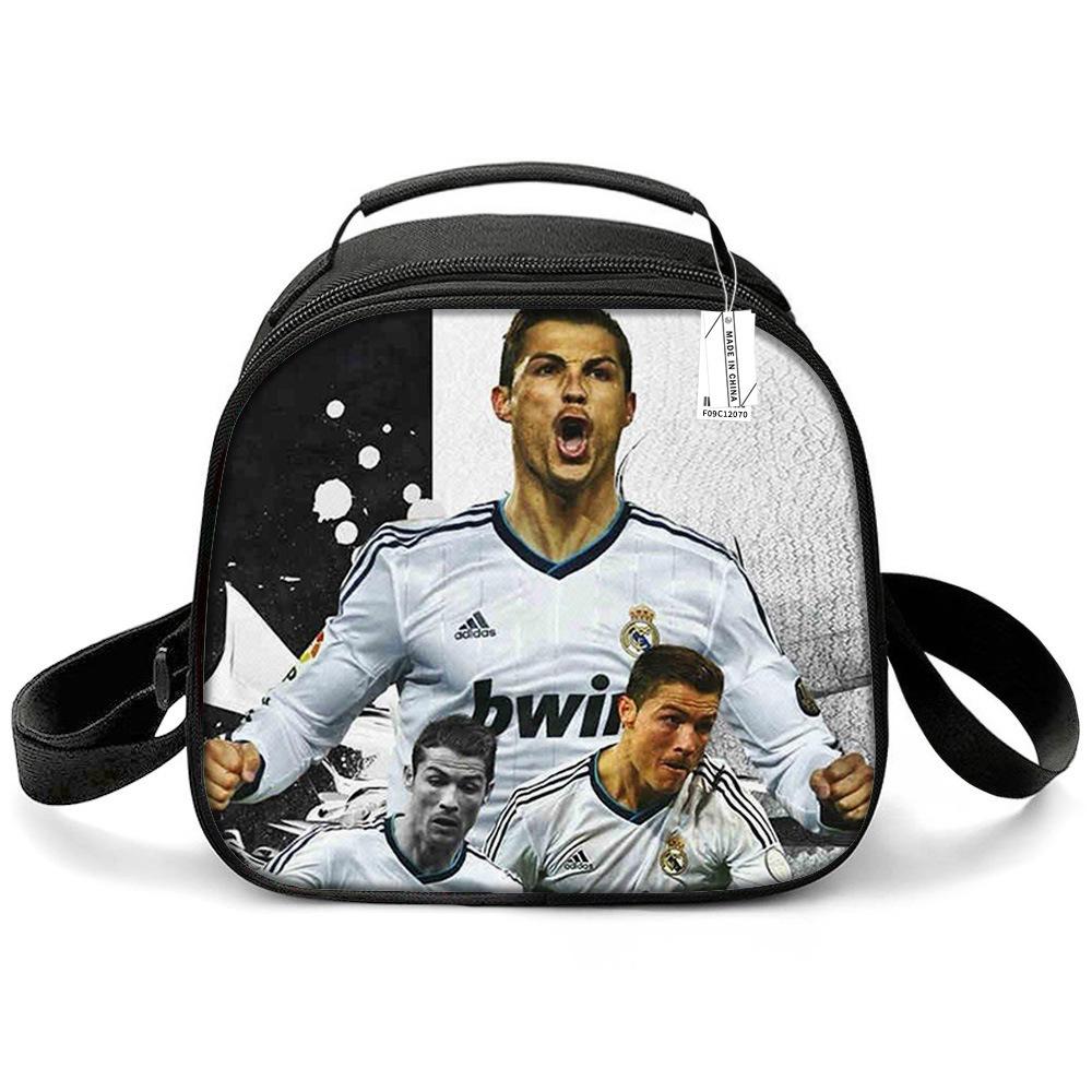 Messi & Ronaldo World Cup Kids' Lunch Bag - Insulated Handheld Picnic Bag for Students