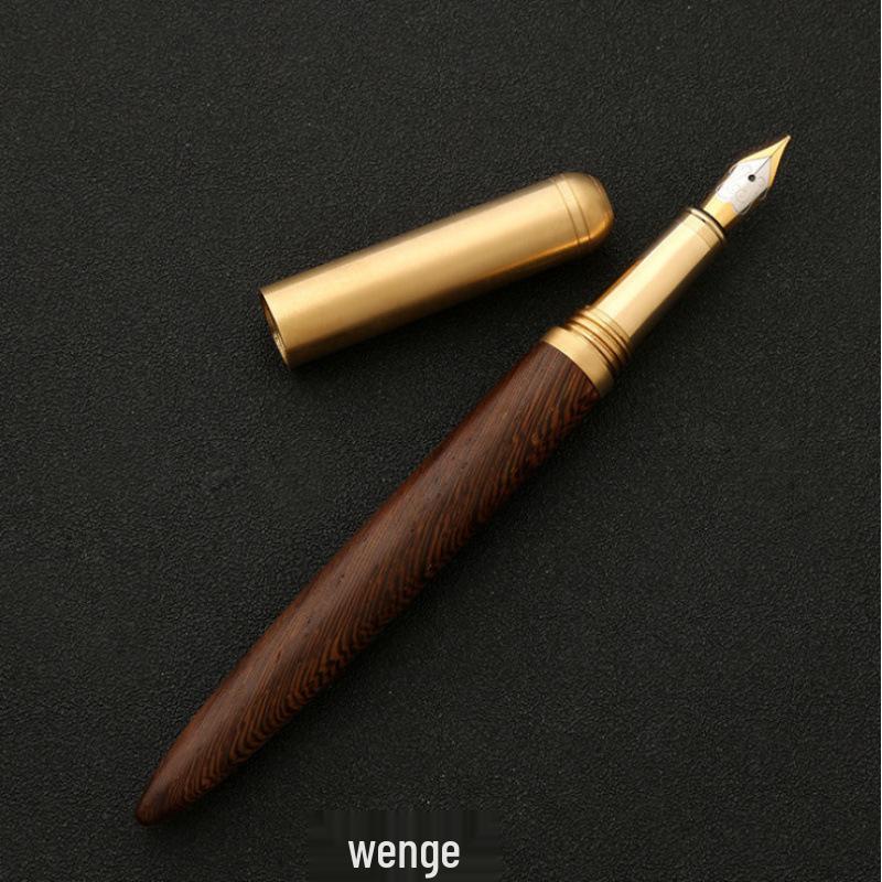 Brass Sandalwood Fountain Pen Set for Students - Customizable Signature Pen with Engraved Logo