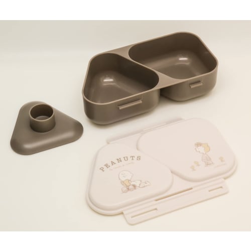 OSK PEANUTS EVERYDAY Bento Box, Beige, 465ml, Made in Japan, Snoopy Design, Includes Pressed Mould, Microwave Safe, Simple, Large Capacity, Easy, Time