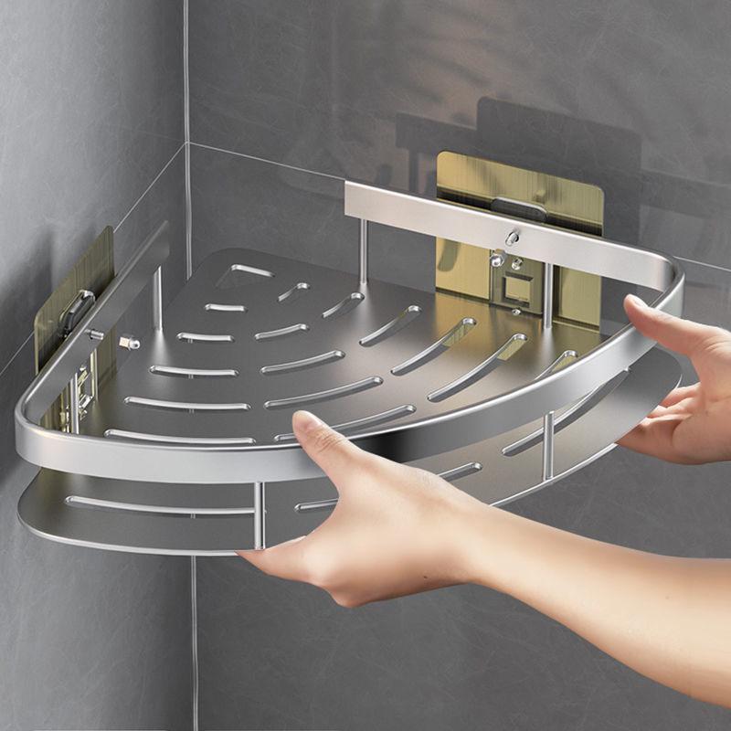 Wall-Mounted Corner Shelf: Space Aluminum Bathroom Storage Rack