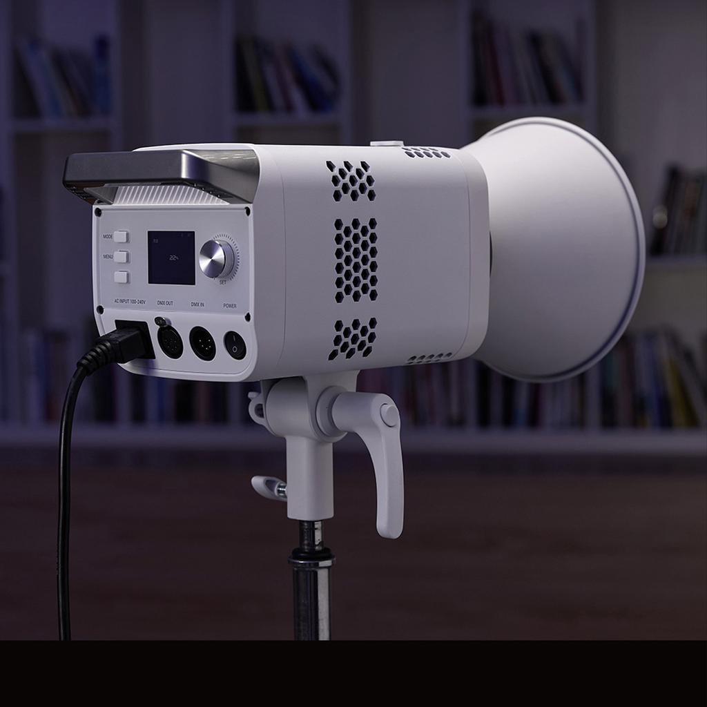 LE200D COB LED Photography Light 220W, DMX Bluetooth Control, 5600K Color Temperature, NFC Paring, Cooling Fan for