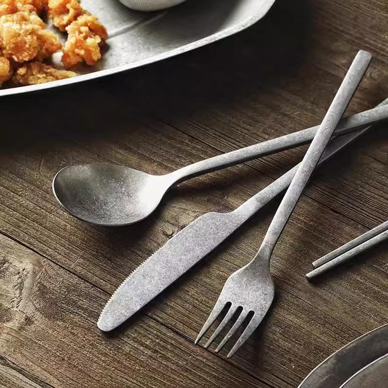 Retro 430 knife and fork stainless steel tableware knife, fork and spoon western stainless steel tableware