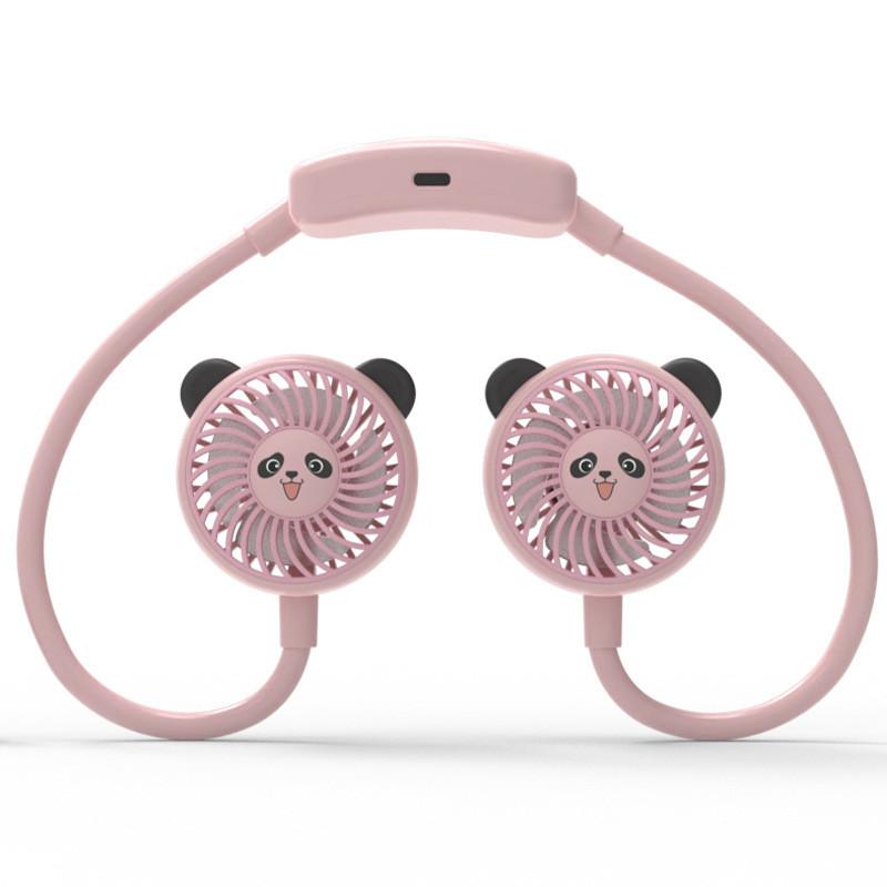 Panda USB Tragbarer Nackenventilator mit 3 Geschwindigkeitsstufen und wiederaufladbarem Akku für Outdoor-Aktivitäten