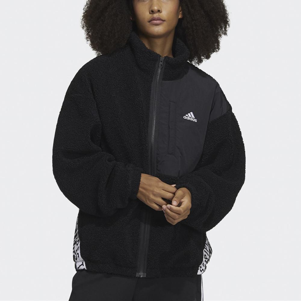 adidas Kurtka Boa Casual Sportowa Stójka Odzież Wierzchnia Kobiety Odzież Wierzchnia Czarna HD0364