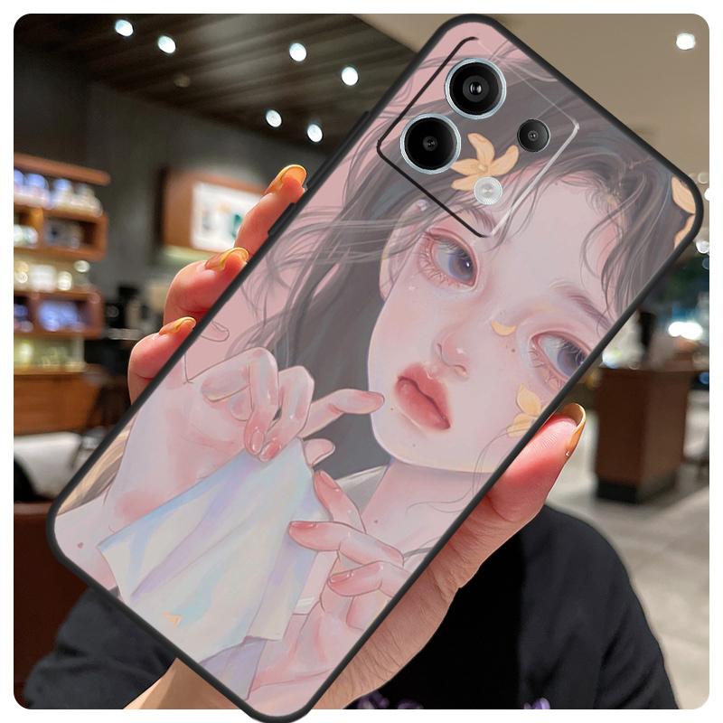 Cute And Beauty Girl Color Painting Case For Xiaomi Redmi Note 13 12 9 10 11 14 15 Pro Plus Cover For Redmi 14C 10C 12C 13C 15 C