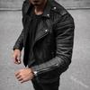 2022 European & American Spring Autumn Slim Lapel Men's Motorcycle Leather Jacket F2M349