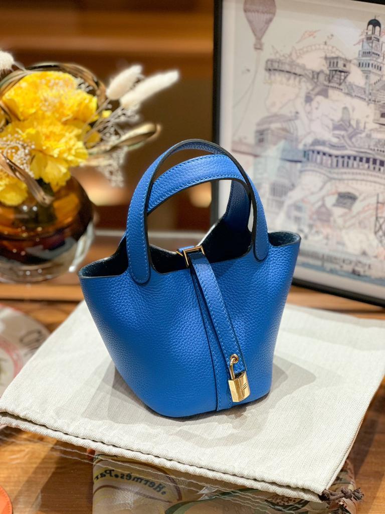 Lammwolle Mini14 Halbhandgefertigte Leder Handheld Bucket Bag Importiertes TC Rindsleder Handtrage Mode Damen Tasche