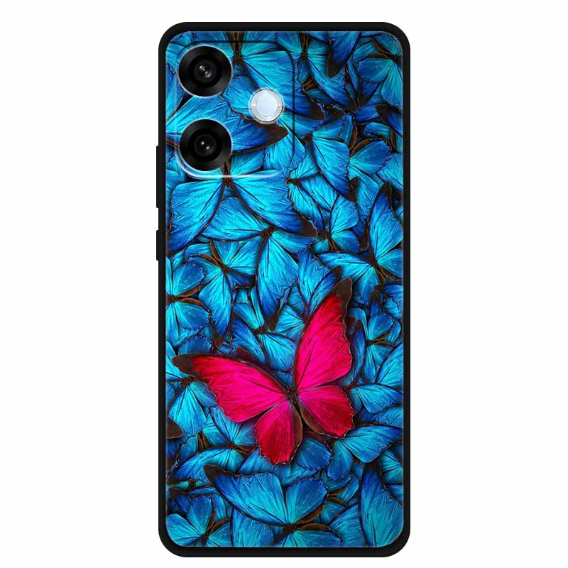 For Oppo A5 Pro 4G 5G Case 6.67" Soft TPU Silicone Funda Cut Cat Flower Painted Back Cover for Oppo A5 Pro 5G Global Shell Coque