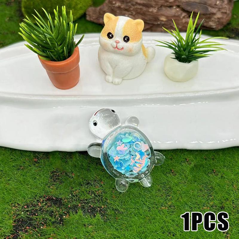 1ks Roztomilé průhledné svítící třpytky Velká želva Diy Trendy Play Doplňky Krémový gel Přívěsek taška na klíče