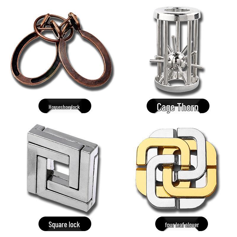 Children's Educational Metal Puzzle Set: Luban Lock, Nine Rings, and Kongming Lock Disentanglement Toys