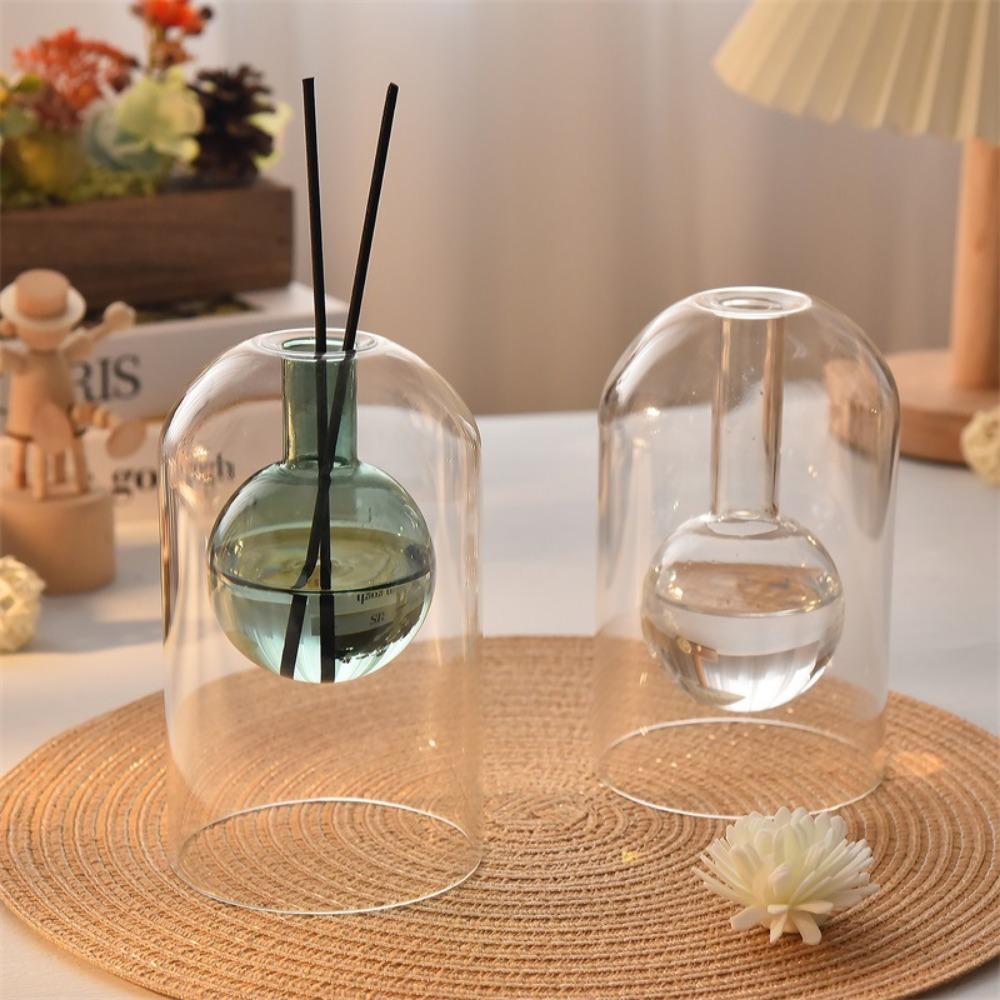 Transparent Coloful Glass Aromatherapy Diffuser Bottle Home Fragrance Essential Oil Container for Modern Home Decorations