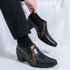 Men High Heels Black Leather Derby Wedding Dance Business Elevator Shoes Height Increase Tuxedo Shoes Over Sized
