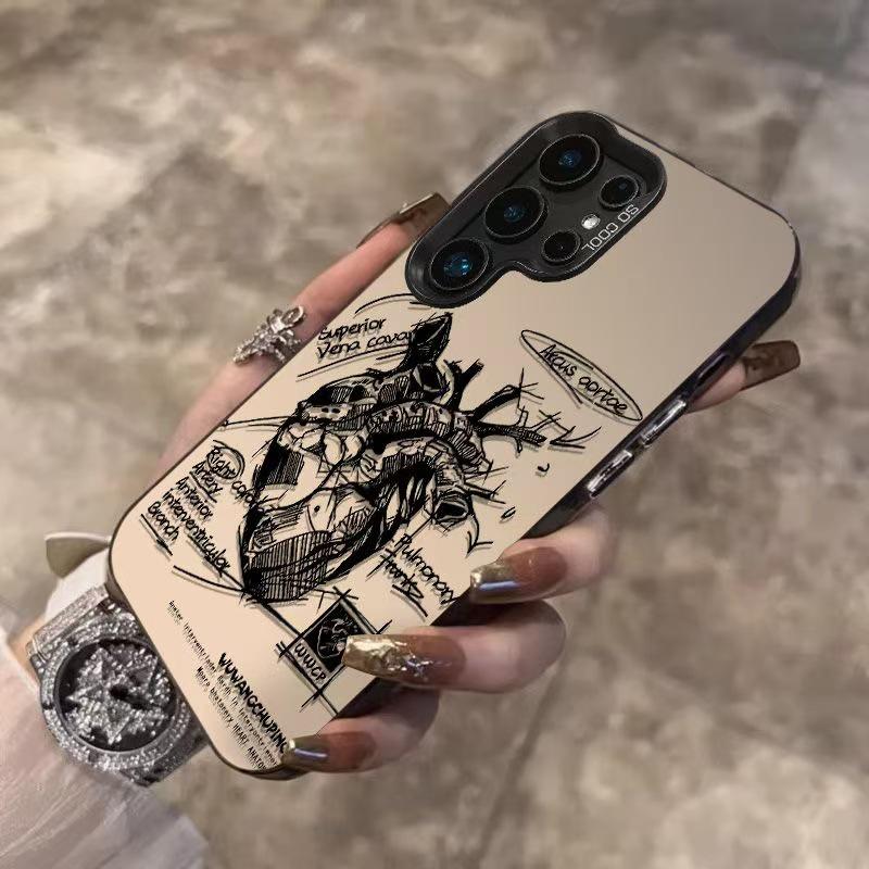 Heart Sketch Phone Case for Samsung Galaxy S30 Ultra, S25, S24, and S23