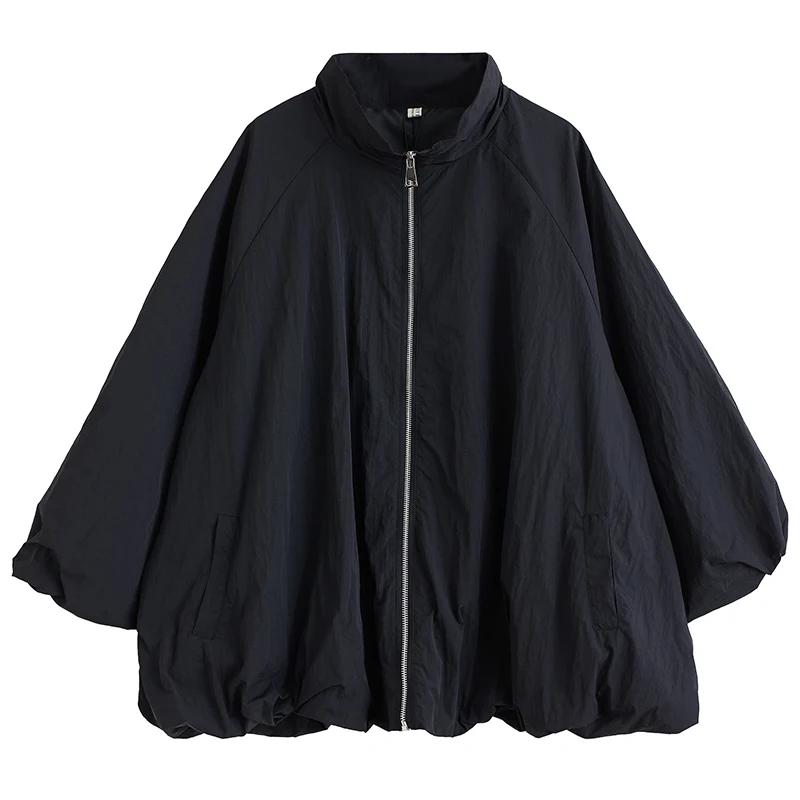 

XITAO Solid Color Zipper Loose Jackets ZMY1405 One Size