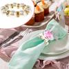 24/120Pcs Pearl Napkin Rings Elegant Pearl Elastic Serviette Holder For Christmas Birthday Wedding Party Banquet Table Decor