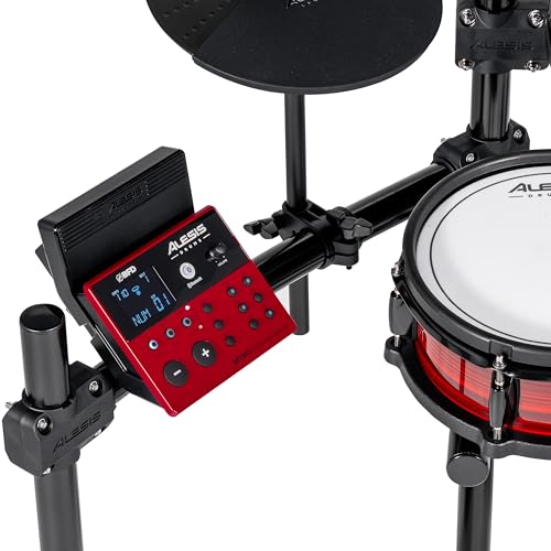 Alesis Nitro Pro XL Elektroniczny Zestaw Perkusyjny z Cichymi Padami Siateczkowymi Dwu-Strefowymi, Ponad 500 Autentycznych Brzmień BFD, Bluetooth, Drumeo i USB MIDI