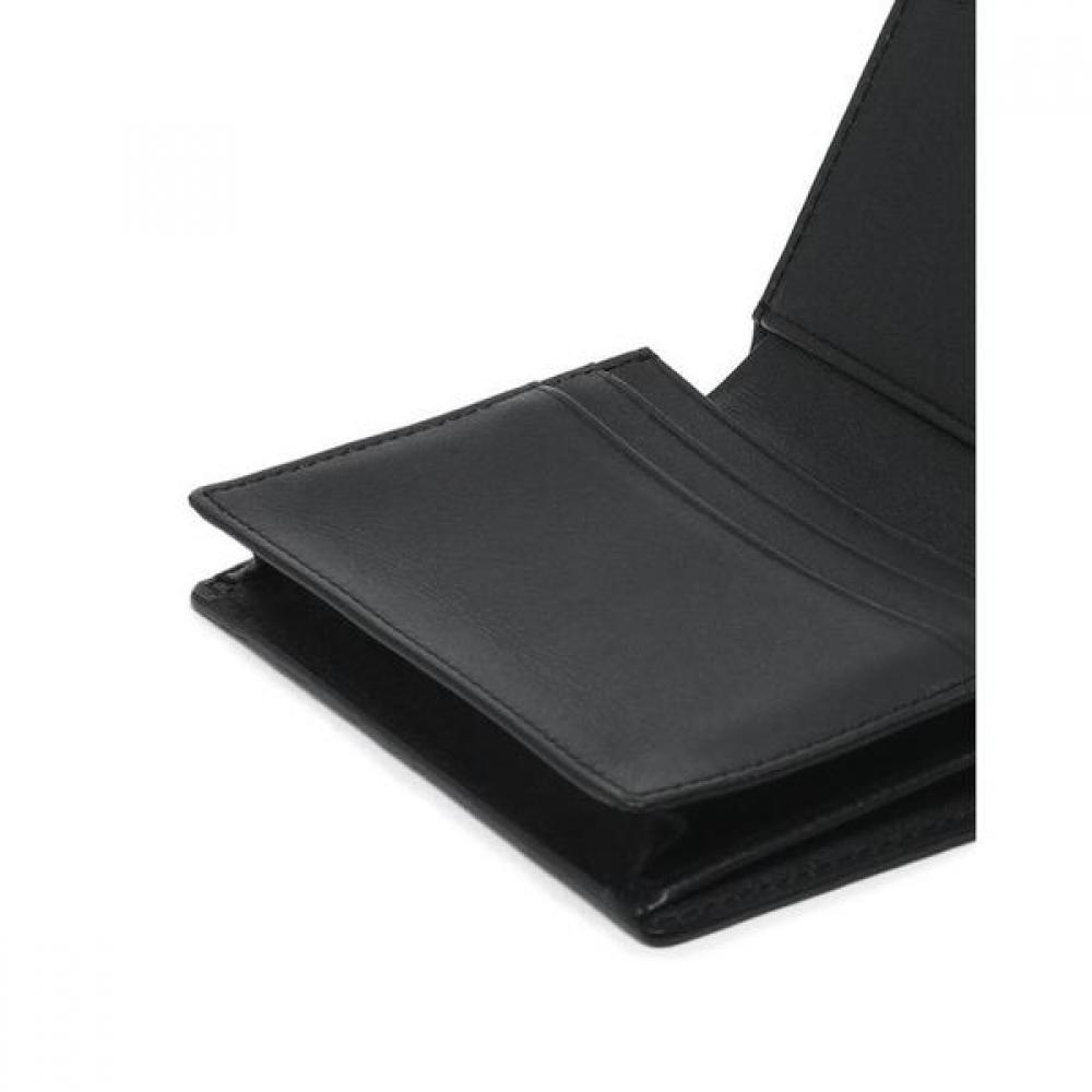 Daks Black Dd Board Logo Matte Leather Business Card Wallet