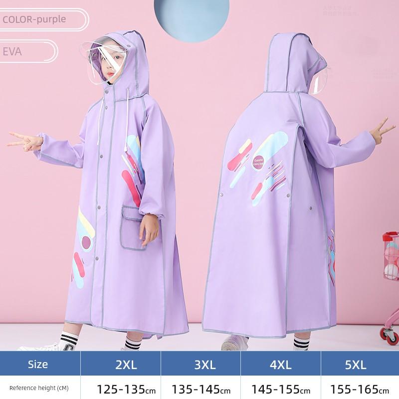 Kinder Regenmantel Jungen Grundschüler Mädchen Kinder Ganzkörper Regendicht Mittelschüler Outdoor Radfahren Poncho