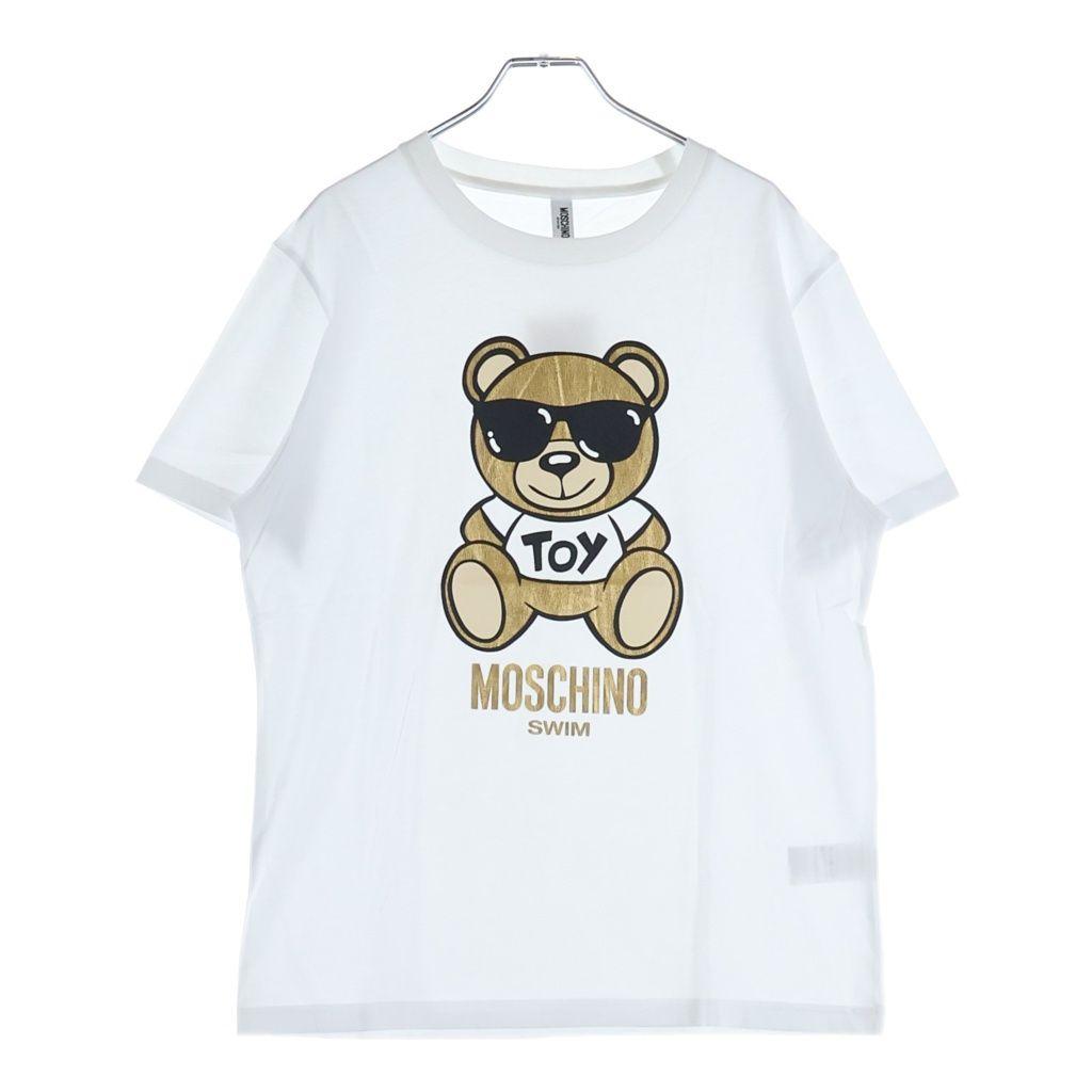 Used MOSCHINO Bear T-Shirt Sunglasses Gold Bear Short Sleeve T-Shirt White