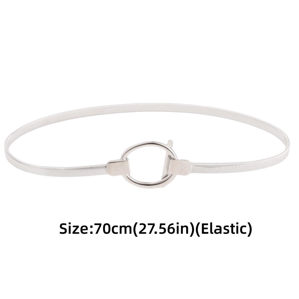 Fashion Gold Color Elastic Waist Chain Simple Stretch Cinch Belt Versatile Waist Belt Dress Accessory